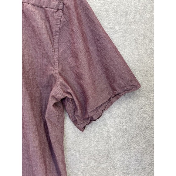 Voyager Mens Button Down Shirt Short Sleeve Size Large Magenta - Picture 2 of 9